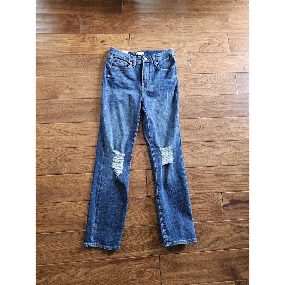 Good American Good Classic Skinnyish Distressed Jeans Women's 8/29 NWT